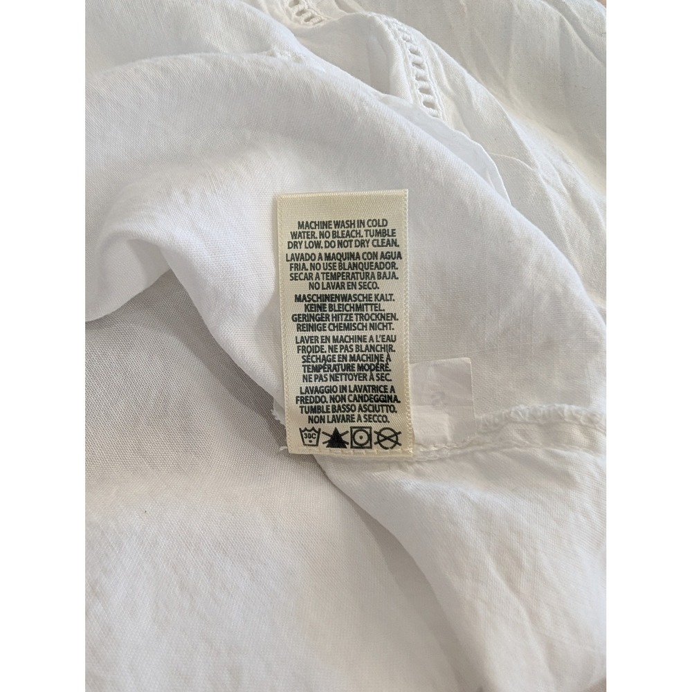 Cloth & Stone Anthropologie White Tencel Ladder Lace Shirt Small - Picture 13 of 14